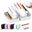 Travel Pill Organizer Bag with 14 Reusable A8 Pill Pouches (White)