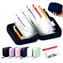Travel Pill Organizer Bag with 14 Reusable A8 Pill Pouches (Blue)