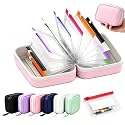 Travel Pill Organizer Bag with 14 Reusable A8 Pill Pouches (Pink)