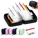 Travel Pill Organizer Bag with 14 Reusable A8 Pill Pouches (Black)