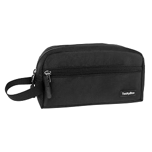 travel polyester toiletry bag for men amp women travel pouch for toiletries shaving kit amp cosmetics water resistance pouch for travel accessories organizer travel pouch for make up black