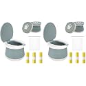 Travel Potty for Toddler, Portable and Foldable Toilet, Apply to Seat Emergency Toilet for Car, Camping, Outdoor, Indoor (grey, small) (Pack of 2)