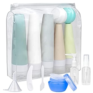travel size bottles 13 packs silicone-squeezable travel bottles for toiletries tsa-approved leak-proof travel size toiletries bottles-set travel accessories for shampoo conditioner lotion body wash