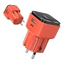 GM TravelEase Lite 45W All-in-One International Travel Adapter | Works in US, UK, EU, AU &amp; 150+ Countries | USB-C &amp; USB-A Fast Charging | 1M 60W Cable Free | Compatible with MacBook, iPhone &amp; Android