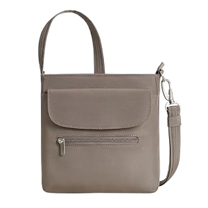 travelon anti-theft classic mini shoulder bag hazelnut one size travelon anti-theft classic mini shoulder bag