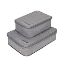 Travelon World Travel Essentials Set of 2 Cubes w/Compression, Gray Heather, One Size