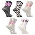TRAZO Women's Calf Length Designer Knitted Multicolor, Multi-Purpose Socks | Socks for Women
