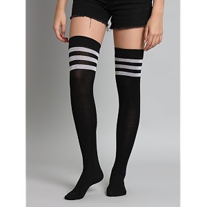 trazo women39s thigh high socks over the knee high knitted casual boot socks stiped long fashionable stockings