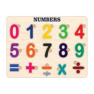 treasurebox wooden puzzle educational board learning toy tray for kids size 22x30 cm numbers