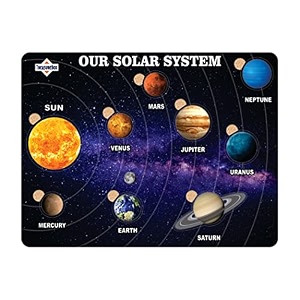 treasurebox wooden puzzle educational board learning toy tray for kids size 22x30 cm solar system
