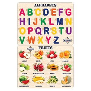treasurebox wooden puzzle educational board learning toy tray for kids size 22x30 cm al-fr