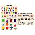 TreasureBox Wooden Puzzle Educational Board Learning Toy Tray for Kids, Size 22x30 cm (AL-TV-SH)