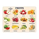 TreasureBox Wooden Puzzle Educational Board Learning Toy Tray for Kids, Size 22x30 cm (Fruits)