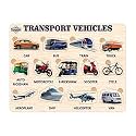 TreasureBox Wooden Puzzle Educational Board Learning Toy Tray for Kids, Size 22x30 cm (Transport Vehicles)