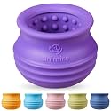 Treat Dispensing Dog Toy, Long-Lasting Interactive Puzzle Toys for Dogs, Stuffable Dog Enrichment Frozen Lick Treat Toy for Boredom, BPA Free Silicone Fetch Catch Chew Toy (Purple,L)