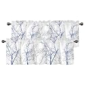 Tree Branch Window Valance, Short Rod Pocket Curtain Sheer 42x12 in
