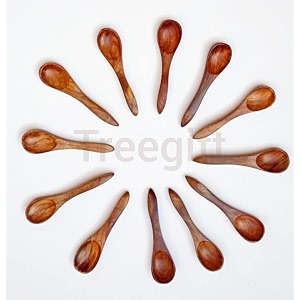 wooden spoons set of 12 made in rosewood for spicessugarsalttea jarssize- 1134 by 334 cmbrown colour