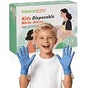 TREEGO Blue Kids Nitrile Gloves, Latex Free, XS, 50 Count