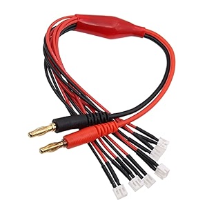2pcs 6x jst-ph connector to 4mm banana connector parallel battery charging cable 25cm