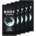 Treela 300 Pcs Large Body Wipes Bulk Deodorant, 12" X 12'', Black