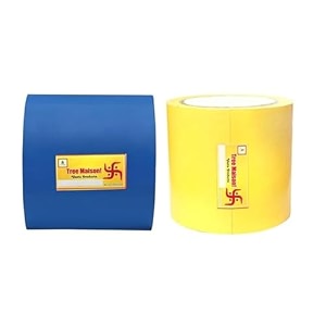 vastu blue yellow tape combo  size - 4 inch 96 mm approx  length- 20 meter approx  vastu tape remedy for toilet  tape for main door vastu tape for negative entrance  pack of 2