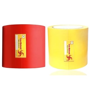 vastu red - yellow tape  size - 4 inch 96 mm approx  length- 20 meter approx  vastu tape remedy for toilet  vastu tape for main door  tape remedy for negative entrance  pack of 2