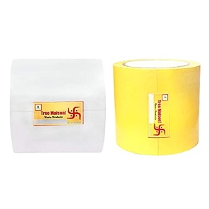 vastu white - yellow tape  4 inch 96 mm approx  length- 20 meter approx  vastu tape remedy for toilet  vastu tape for main door  tape remedy for negative entrance  pack of 2