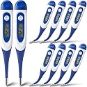 TrelaCo 10 Pcs Digital Thermometer Bulk for Adults, Blue