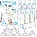 Trelaco 12 Pcs Bear Theme Baby Shower Games Bottle Chug Wooden Sign Set