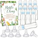 Trelaco 12 Pcs Dinosaur Theme Baby Shower Games Bottle Chug Wooden Sign Set