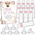 Trelaco 12 Pcs Highland Cow Baby Shower Games Bottle Chug Wooden Sign Set
