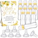 Trelaco 12 Pcs Honeycomb Baby Shower Games Bottle Chug Bee Wooden Sign Set