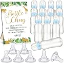 Trelaco 12 Pcs Safari Baby Shower Games Bottle Chug Wooden Sign Set