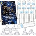 Trelaco 12 Pcs Star Cool Baby Shower Games Bottle Chug Wooden Sign Set