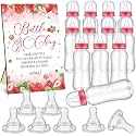 Trelaco 12 Pcs Strawberry Themed Baby Shower Games Bottle Chug Wooden Sign