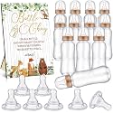 Trelaco 12 Pcs Woodland Animal Baby Shower Game Bottle Chug Wooden Sign Set