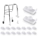TrelaCo 16 Pcs Walker Ski Glides for Folding Walkers, White
