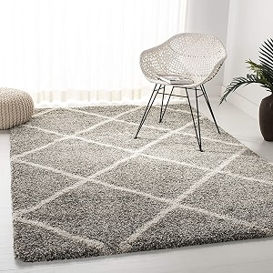 Trellis Design Microfiber Hand Woven Shaggy Carpet