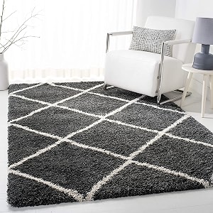 Trellis Design Microfiber Hand Woven Shaggy Carpet