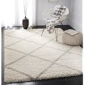 Trellis Design Microfiber Hand Woven Shaggy Carpet