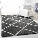 Trellis Design Microfiber Hand Woven Shaggy Carpet