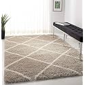 Trellis Design Microfiber Hand Woven Shaggy Carpet