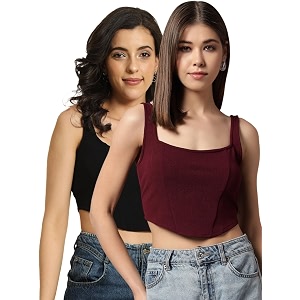 Trend Arrest.ed Womens Stretchable Corset Style Crop
