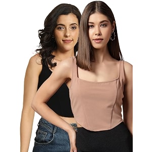 Trend Arrest.ed Womens Stretchable Corset Style Crop