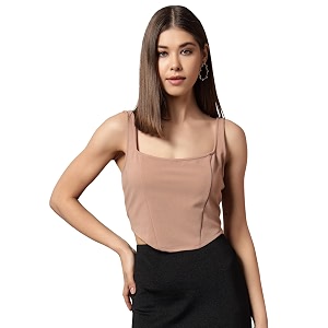 Trend Arrest.ed Womens Stretchable Corset Style Crop