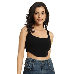 Trend Arrest.ed Womens Stretchable Corset Style Crop