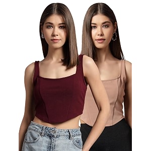 Trend Arrest.ed Womens Stretchable Corset Style Crop