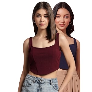 Trend Arrest.ed Womens Stretchable Corset Style Crop