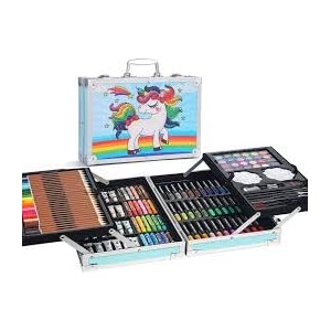 space colouring kit-145 pieces art drawing crayon colour kids amp adults coloured pencils markers crayons watercolor painting set great gift space blue art supplies box