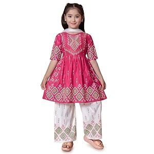 Trend Ethnic Girls Kurta Palazzo Set